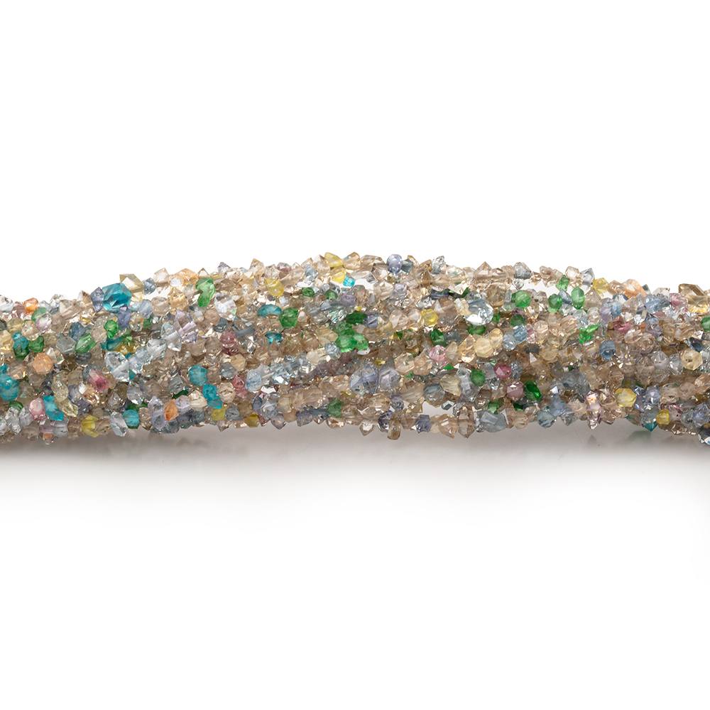 2x1-3x1.5mm Multi Color Double Terminated Quartz Beads 15 inch 275 pieces