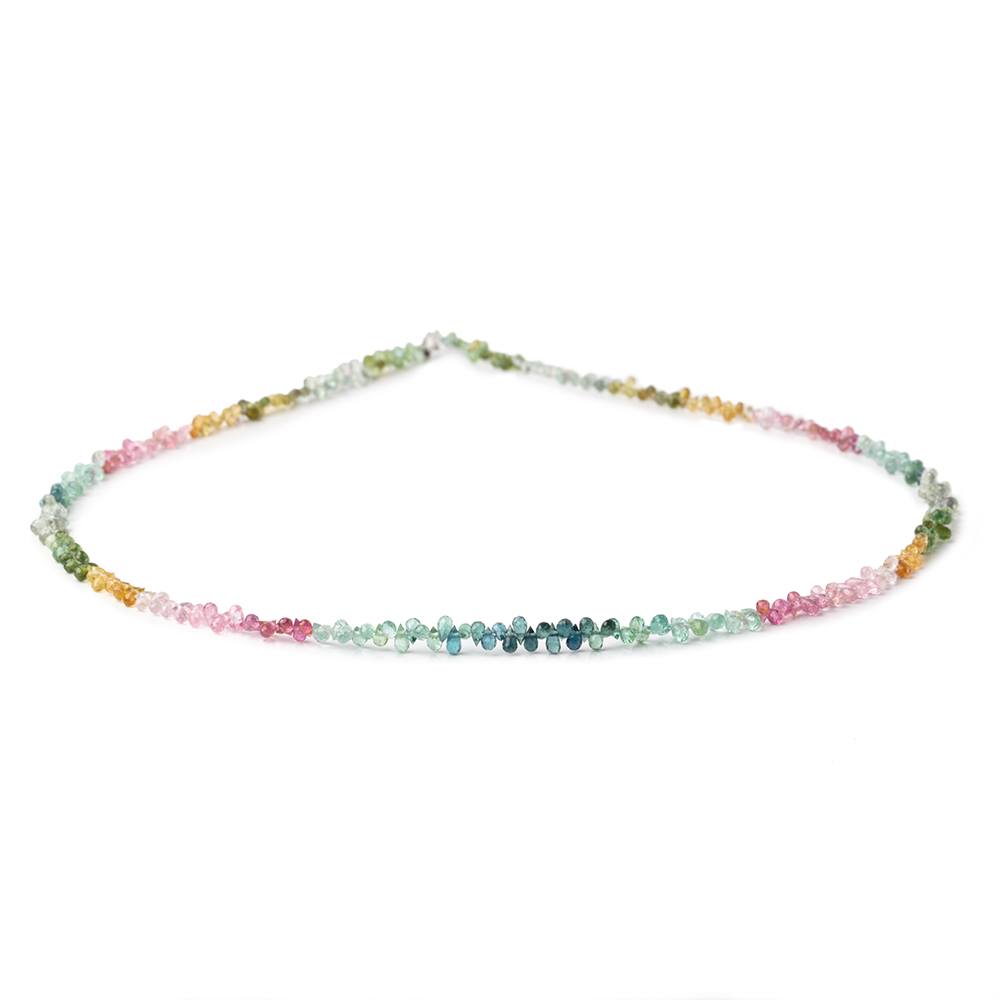 2x1.5-4x2mm Afghani Tourmaline Micro Faceted Tear Drop Beads 17 inch 342 pieces AAA
