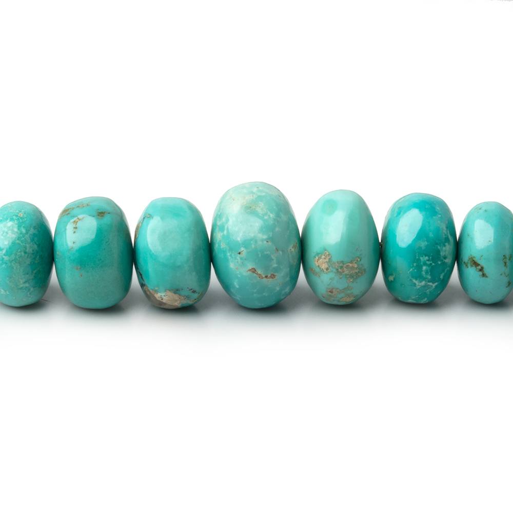 3-10mm Mongolian Turquoise Plain Rondelle 18 inch 106 Beads