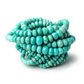 3-10mm Mongolian Turquoise Plain Rondelle 18 inch 106 Beads