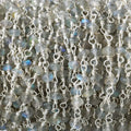 3-3.5mm Labradorite Silver plated Chain by the foot