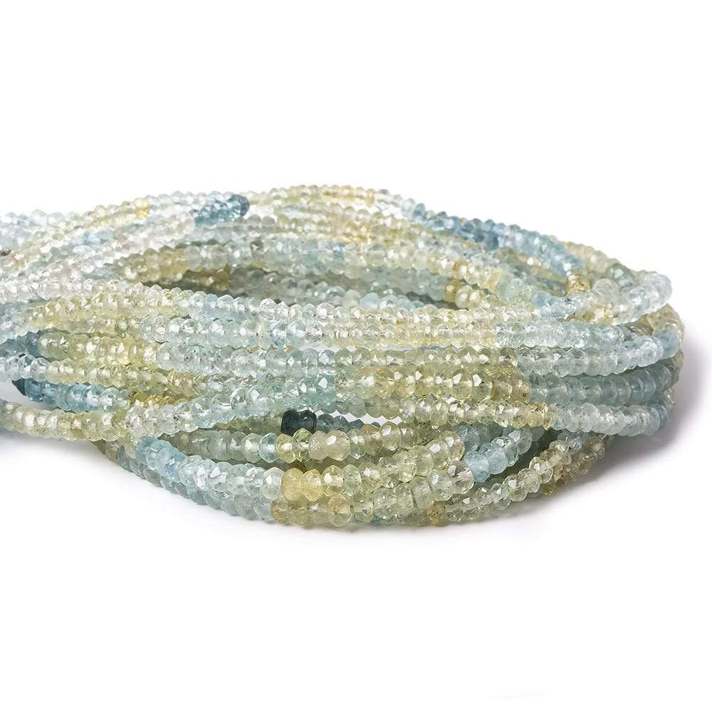 3-3.5mm Multi Beryl faceted rondelle beads 16 inch 190 pieces