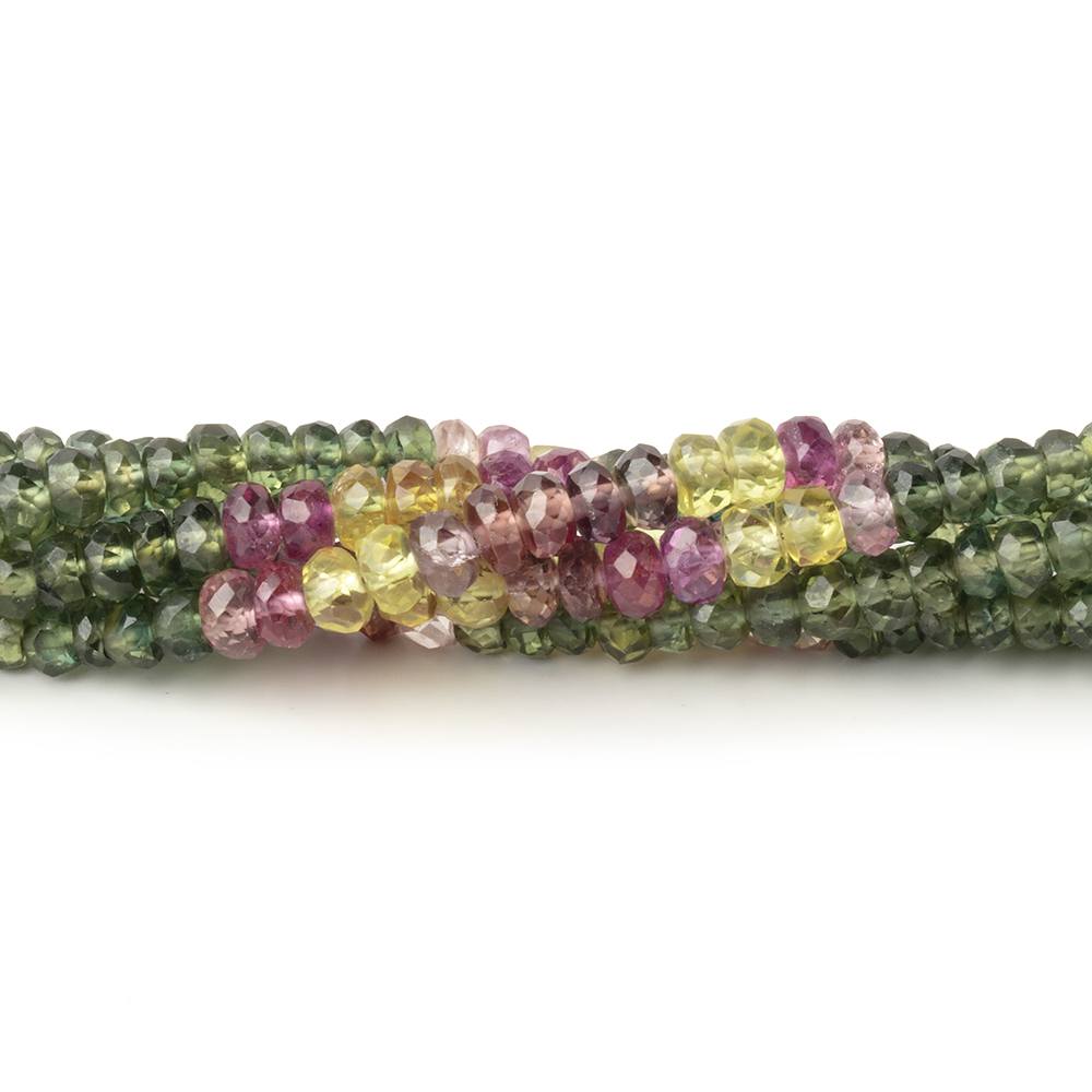 3-3.5mm Multi Color Sapphire Faceted Rondelles 16 inch 200 Beads