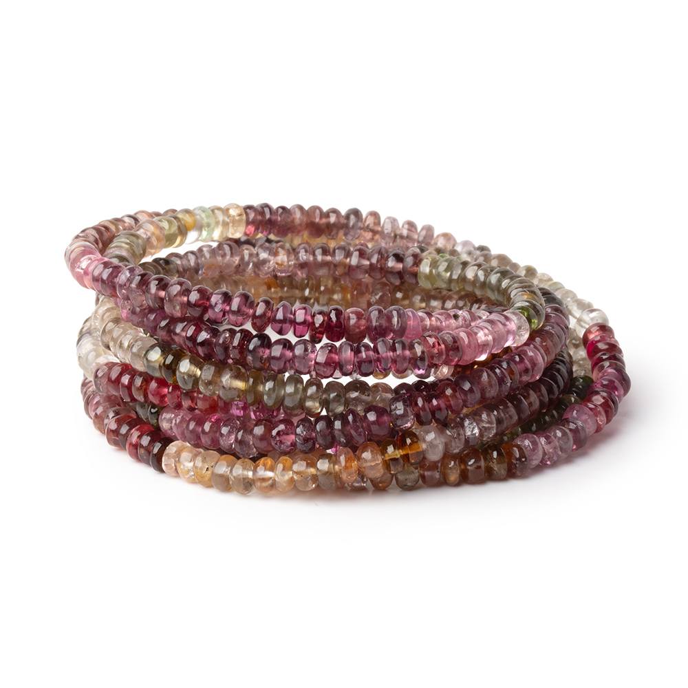 3-3.5mm Multi Color Spinel Plain Rondelle Beads 16 inch 220 pieces