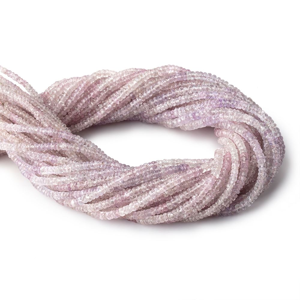 3mm Shaded Pink Sapphire Faceted Rondelle Beads 14 inch 110 pieces