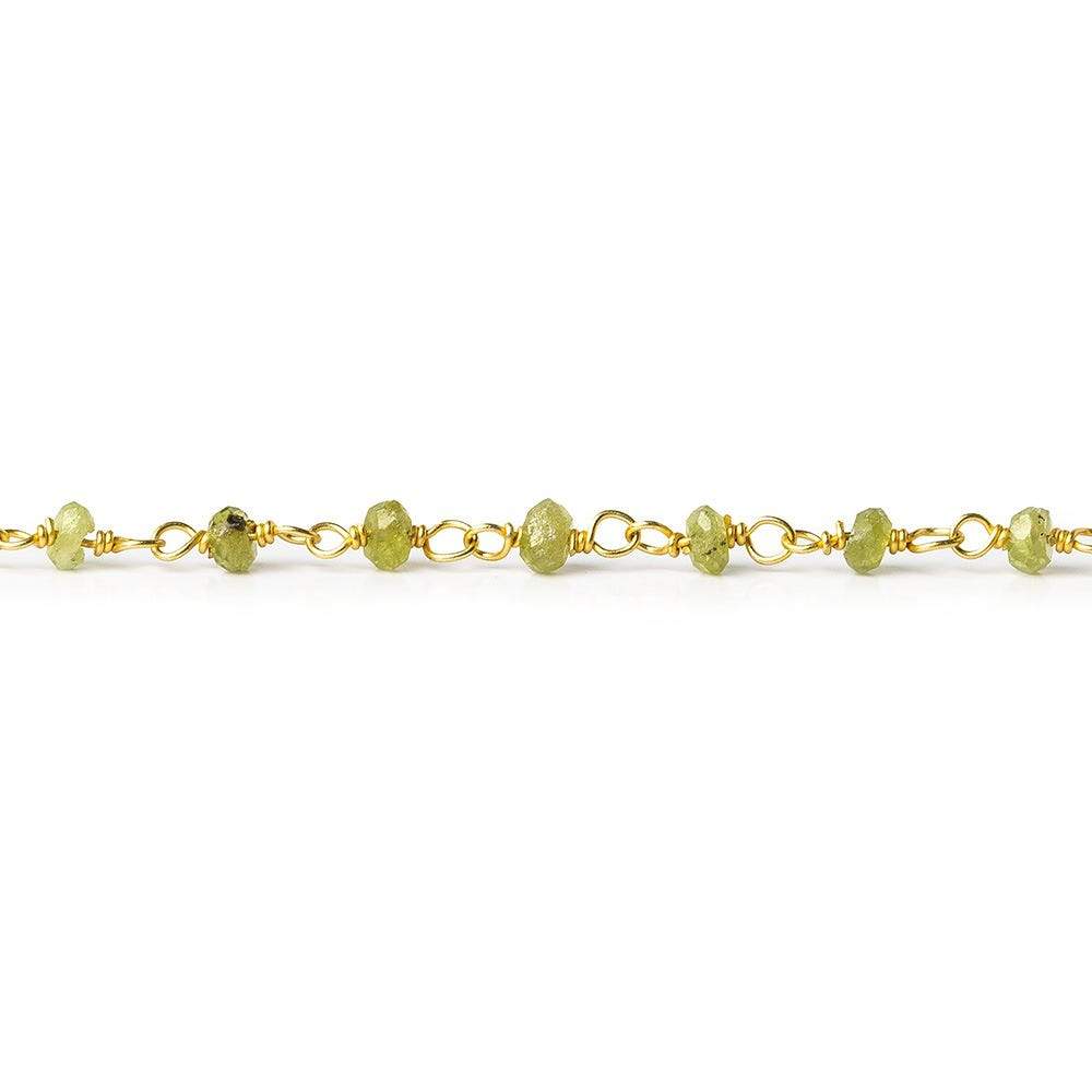 3-4mm Idocrase Gold plated Chain by the foot
