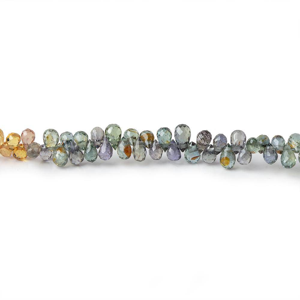3-4mm Rainbow Sapphire Petite Tear Drop Beads 15 inch 250 pieces