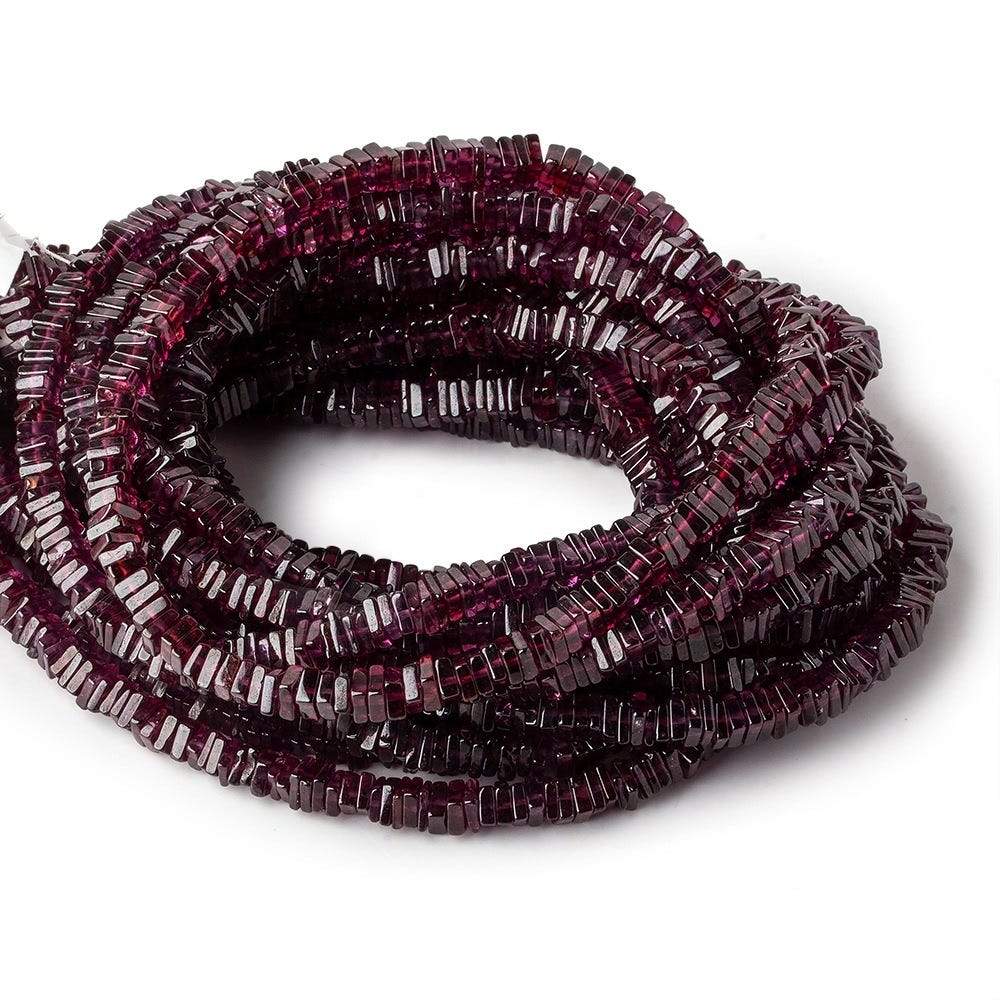 4.5mm Rhodolite Garnet Plain Square Heshi Beads 16 inch 200 pieces