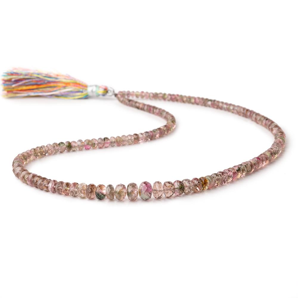 3-6.5mm Multi Color Tourmaline Faceted Rondelle Beads 15 inch 154 pieces