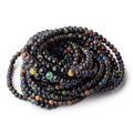 3-6mm Black Ethiopian Wollo Opal Plain Round Beads 18 inch 106 pieces