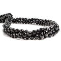 3-6mm Black Spinel Beads Faceted Rounds 15.5 inch 97 pieces