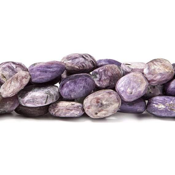 3-6mm Frosted Charoite plain oval beads 7.75 inch 21 pieces
