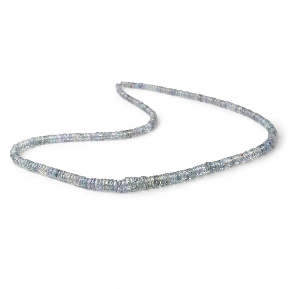 3-6mm Stormy Blue Sapphire Faceted Heishi Beads 17.5 inch 320 pieces AAA