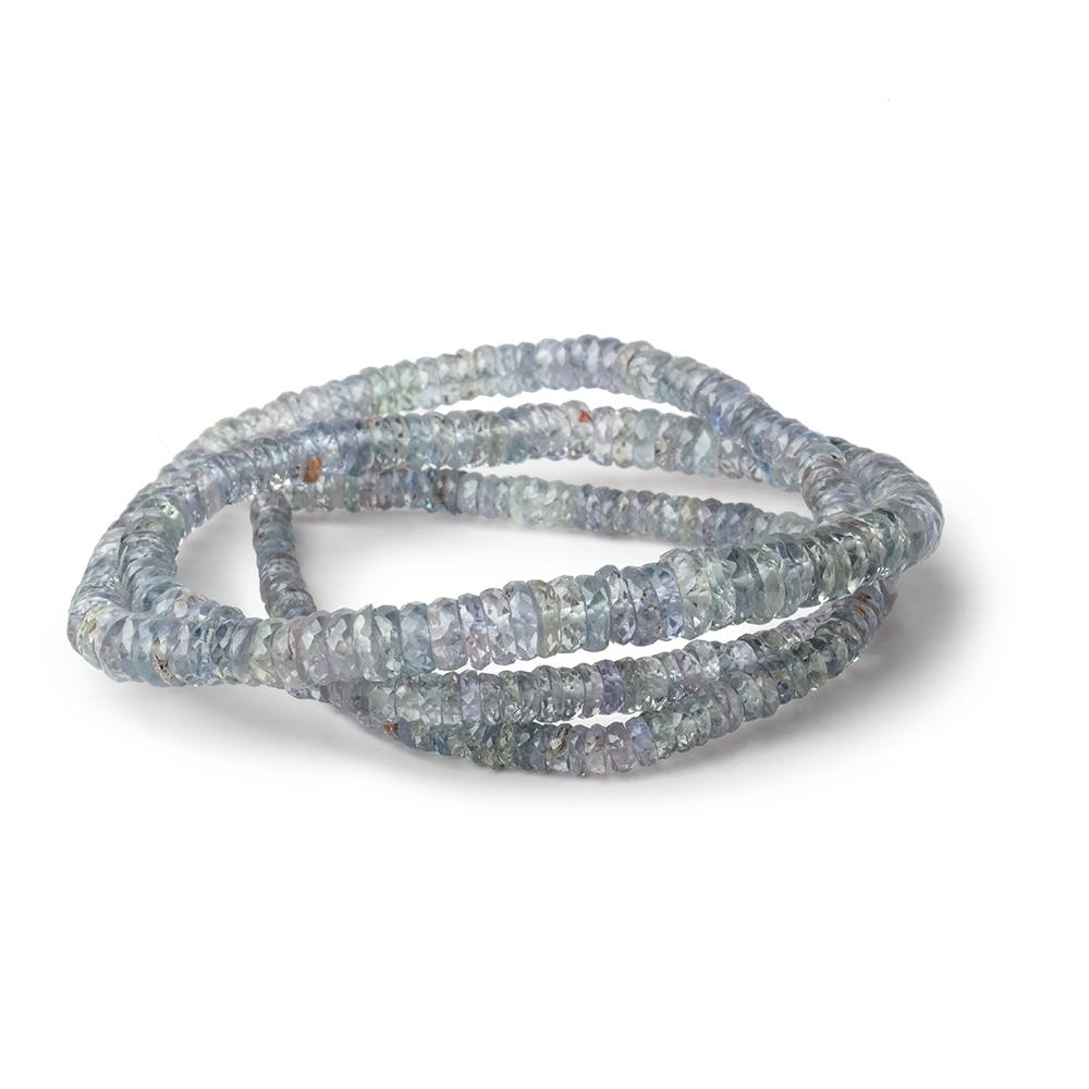 3-6mm Stormy Blue Sapphire Faceted Heishi Beads 17.5 inch 320 pieces AAA