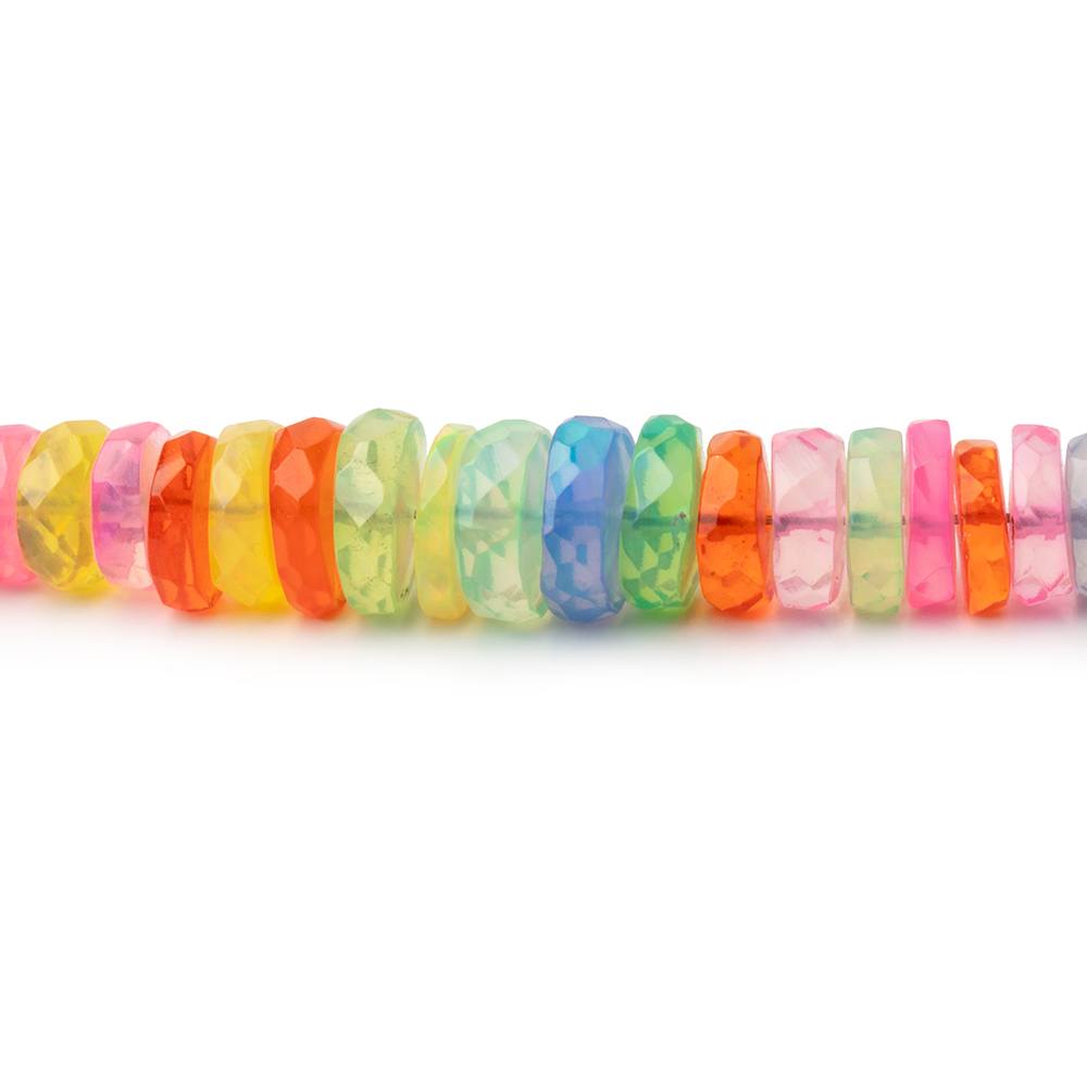 3-7mm Multi Color Ethiopian Opal Faceted Heishi 16 inch 230 Beads AA