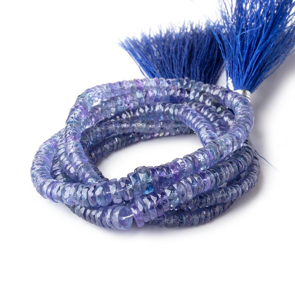 3-7mm Tanzanite Faceted Heshi Beads 16 inch 256 pieces AA