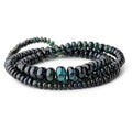 3-8mm Indicolite Blue & Chrome Green Tourmaline Plain Rondelles 18 inch 174 pieces AA