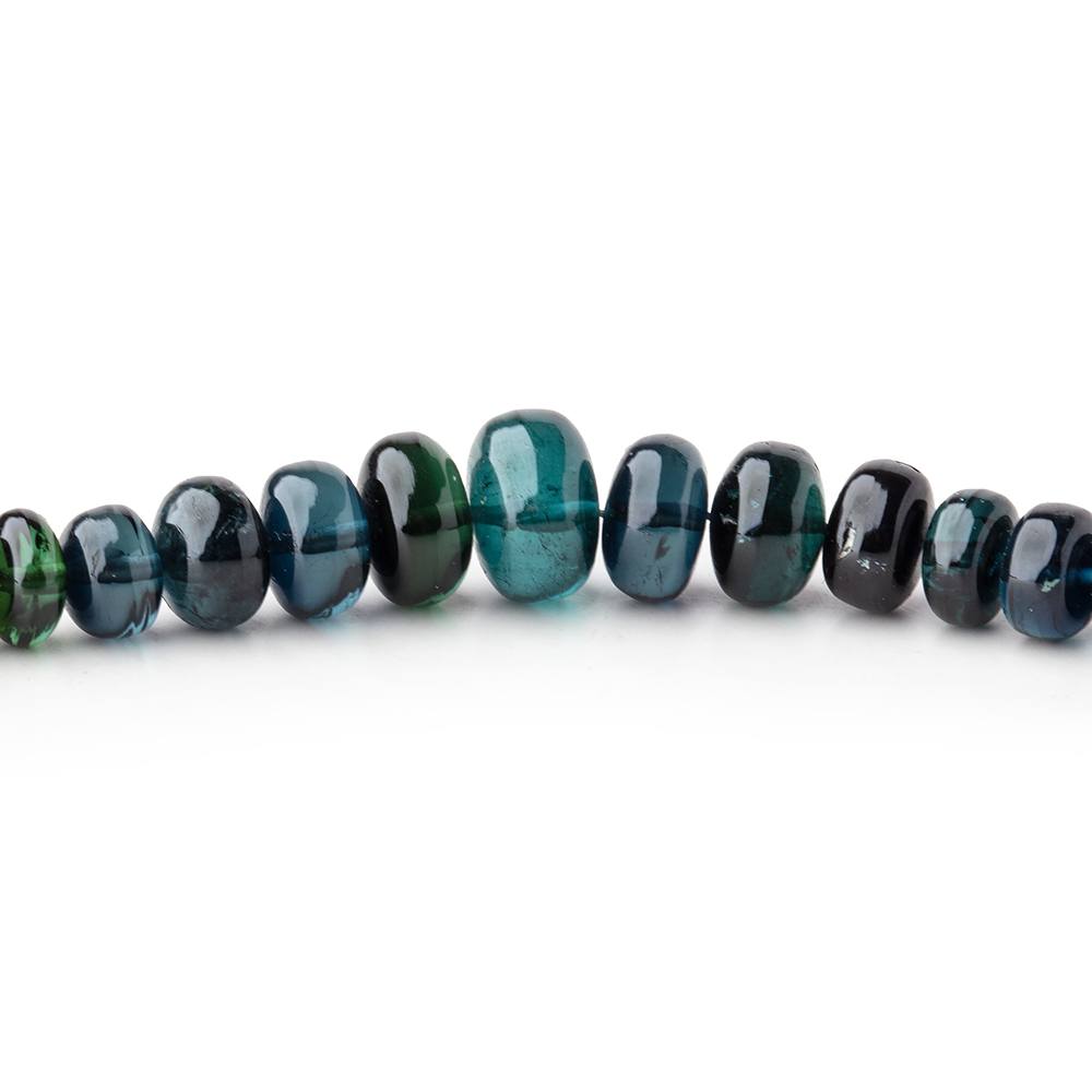 3-8mm Indicolite Blue & Chrome Green Tourmaline Plain Rondelles 18 inch 174 pieces AA