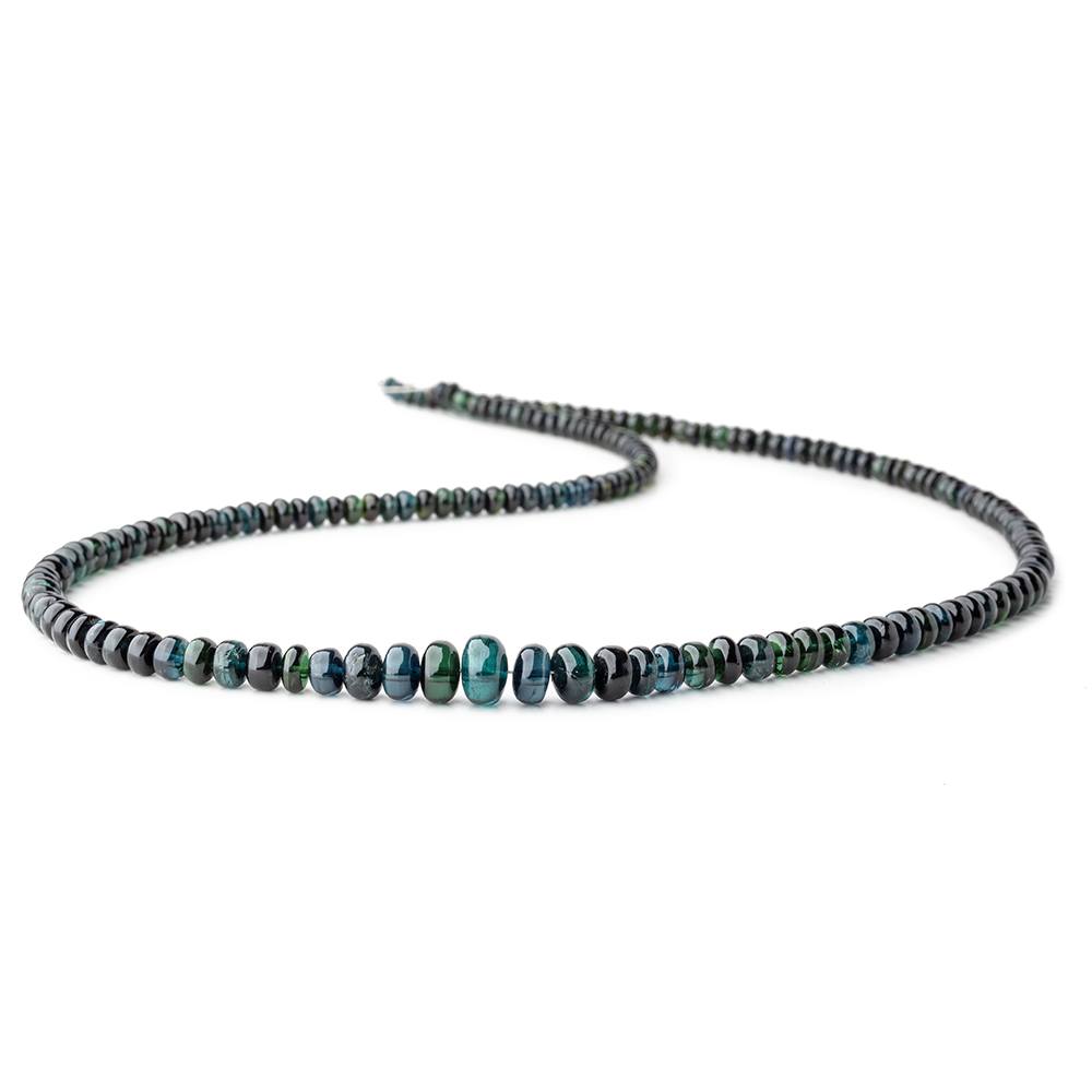 3-8mm Indicolite Blue & Chrome Green Tourmaline Plain Rondelles 18 inch 174 pieces AA