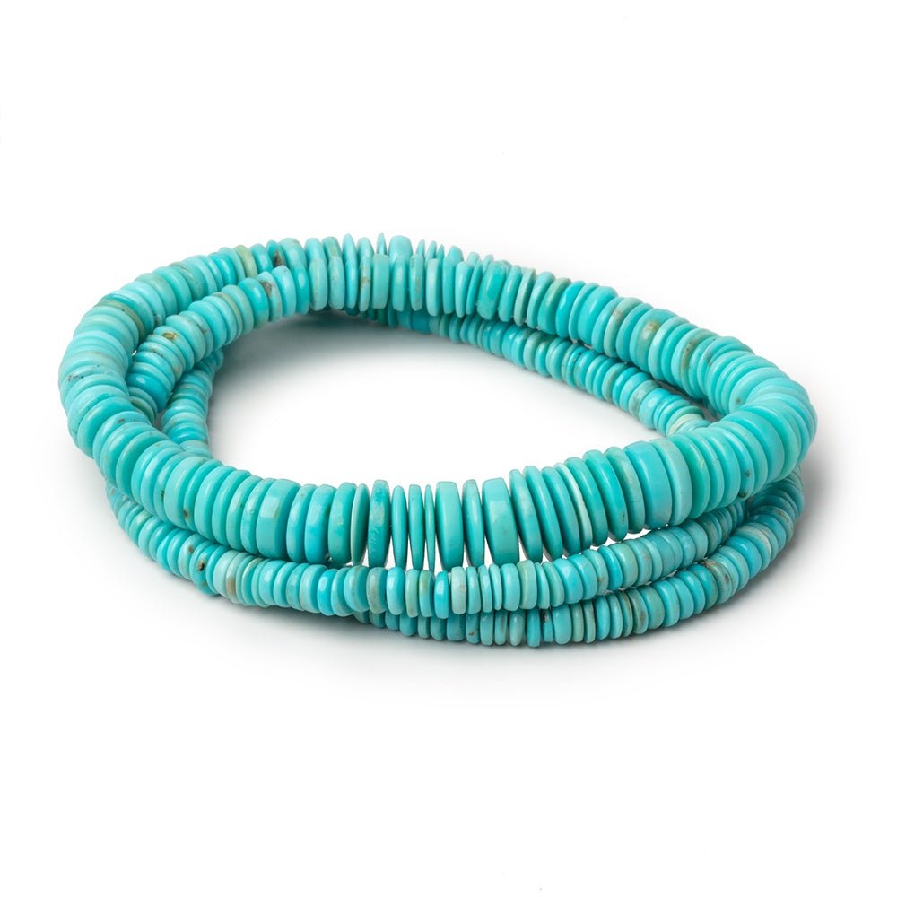 3-8mm Sleeping Beauty Turquoise Plain Heishi Beads 18 inch 384 pieces