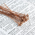 3" length Copper Flower Design Headpin, 22 Guage 22 Pieces