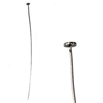 3" length Disc Headpin Black Gold plated .925 Silver, 22 Gauge Wire, 10 pieces per Bag