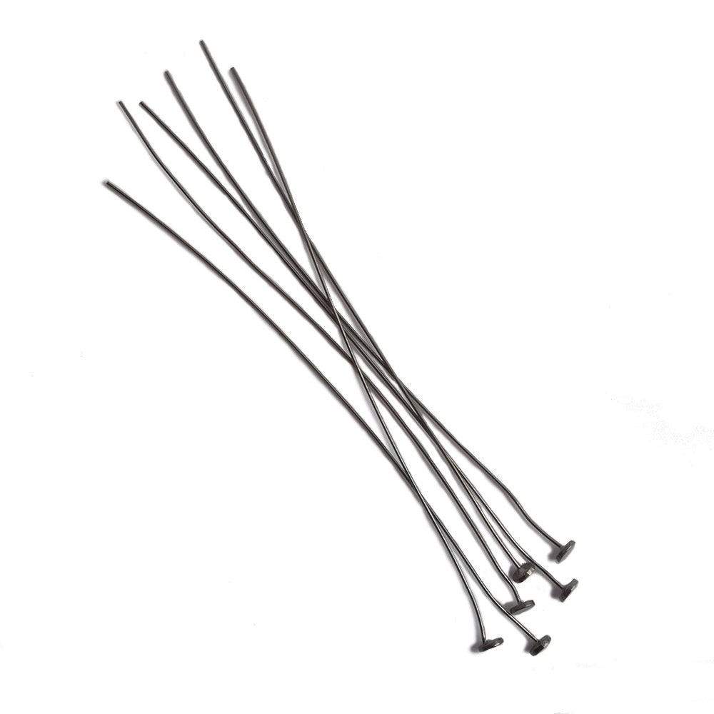 3" length Disc Headpin Black Gold plated .925 Silver, 26 Gauge Wire, 10 pieces per Bag