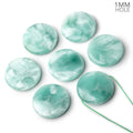 30mm Russian Green Angelite Plain Coin Focal Beads 1 piece