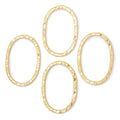 30x20mm Stamped Oval Charm Set of 4 pieces