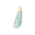 30x9mm Gold Leafed Aquamarine Fancy Shape Pendant 1 piece