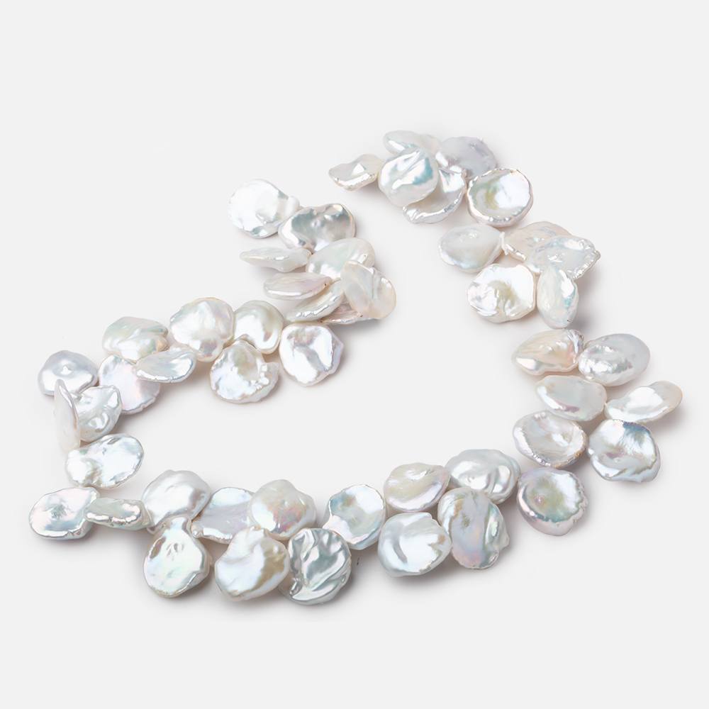 15x14-20x16mm White top drilled Keshi Freshwater Pearl 16 inch 48 pieces