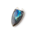 31x19mm Silver Bezel Labradorite Faceted Point Connector 1 piece