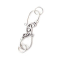 31x8mm Antiqued Sterling Silver Elongated S Hook with Paisley 1 Finding