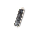 31x9mm Sterling Silver Bezel Dendritic Opal Plain Bar Pendant 1 piece