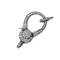 32x18mm Black Gold .925 Silver Pave CZ Lobster Clasp with CZ Ring 1 piece