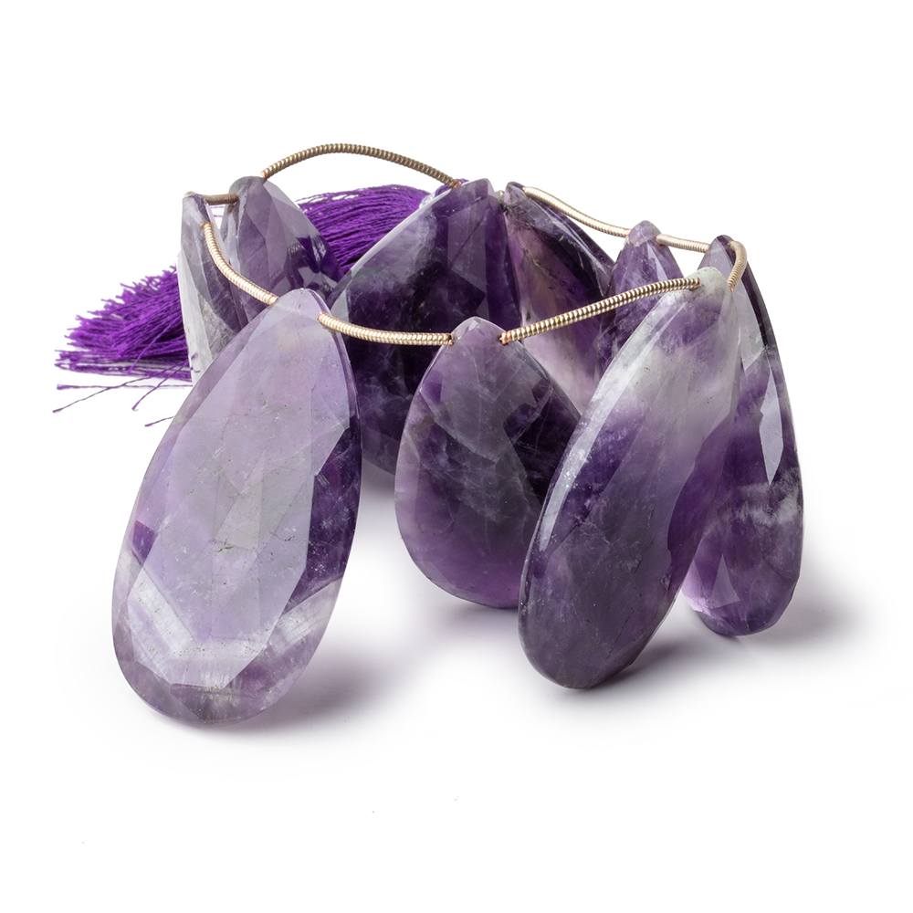 32x22-45x24mm Cape Amethyst Faceted Pear Beads 9 inch 9 pieces