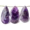 32x22-45x24mm Cape Amethyst Faceted Pear Beads 9 inch 9 pieces