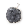 32x31mm Silver Leafed Blue Gray Convex Drusy Pendant 1 focal piece