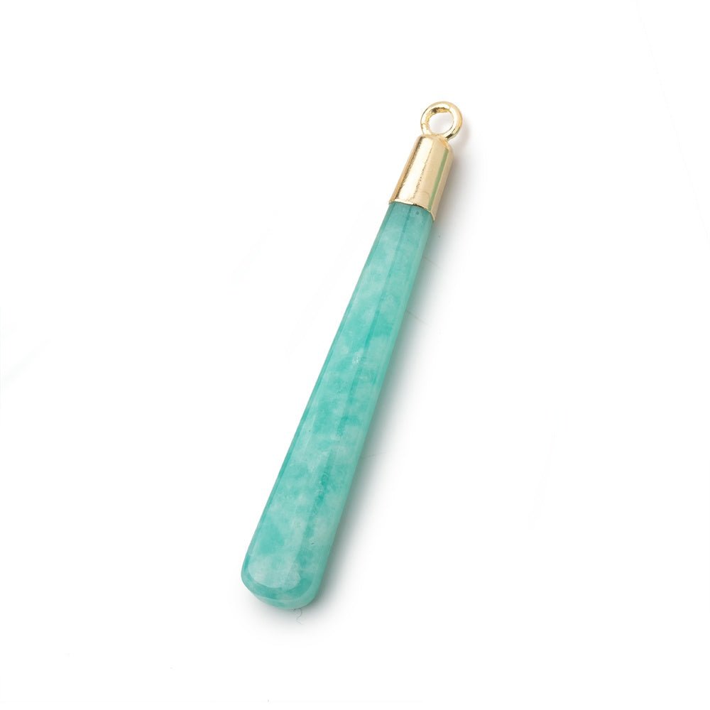 33-39mm Gold Leafed Amazonite Pear Pendant 1 focal piece
