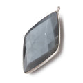 44x25mm Silver .925 Bezel Platinum Grey Moonstone faceted kite Pendant 1 piece