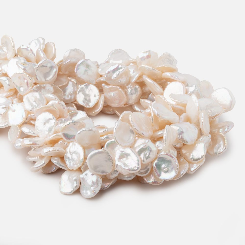 11x10-15x11mm Off White Top Drilled Keshi Freshwater Pearls 14.5 inch 42 Beads