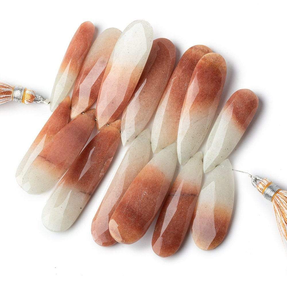 33x11-46x12mm Bi-color Jasper faceted pear beads 3 inch 14 pieces