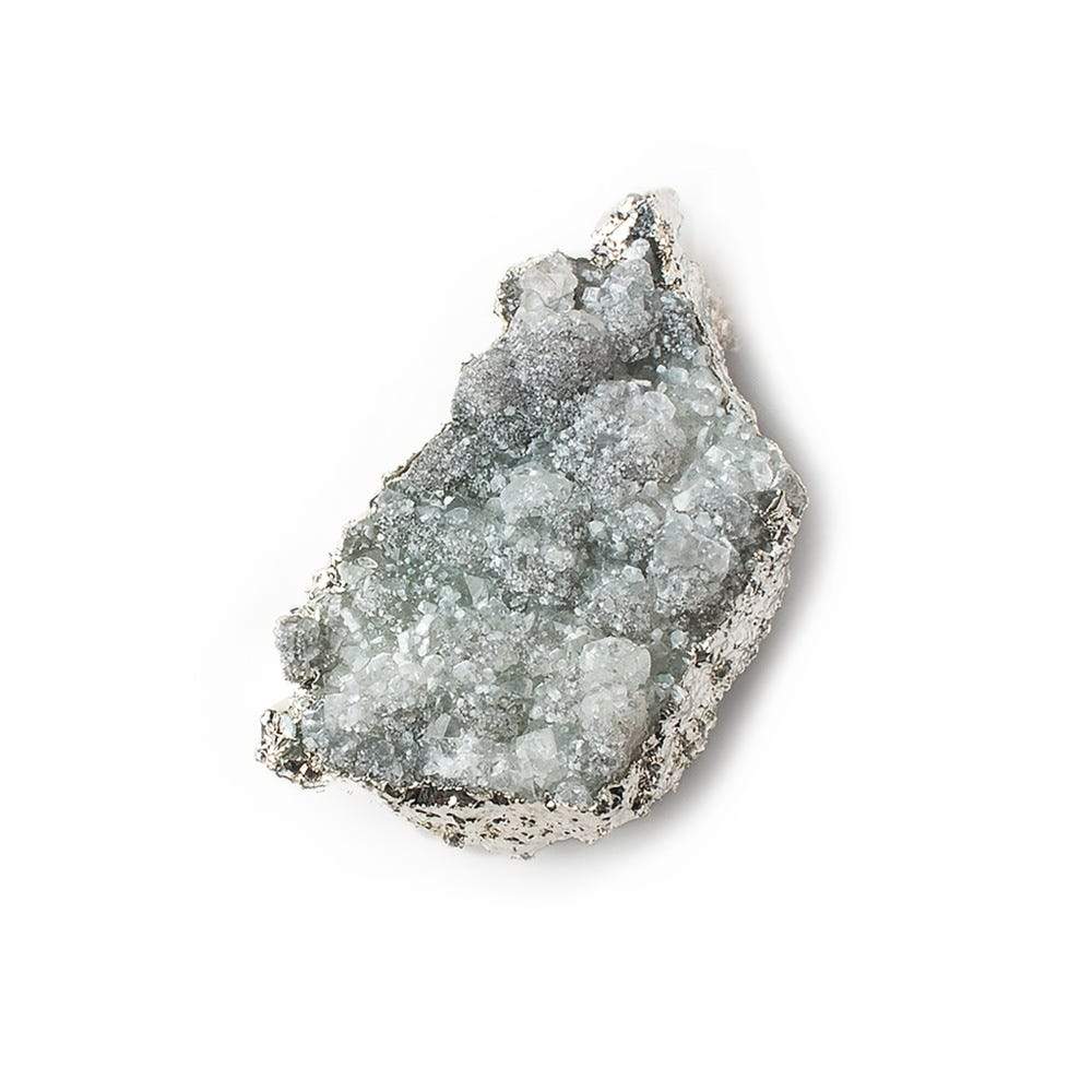 33x20mm Silver Leafed Calcite Mineral Crystal Pendant 1 piece