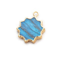 17mm Gold Leafed Labradorite Star Burst Focal Pendant 1 piece