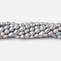 5x3mm Silver straight drilled Oval freshwater pearls 15 inch 75 pieces A