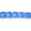 8x8mm Santorini Blue Chalcedony Faceted Cube 8 inch 25 Beads