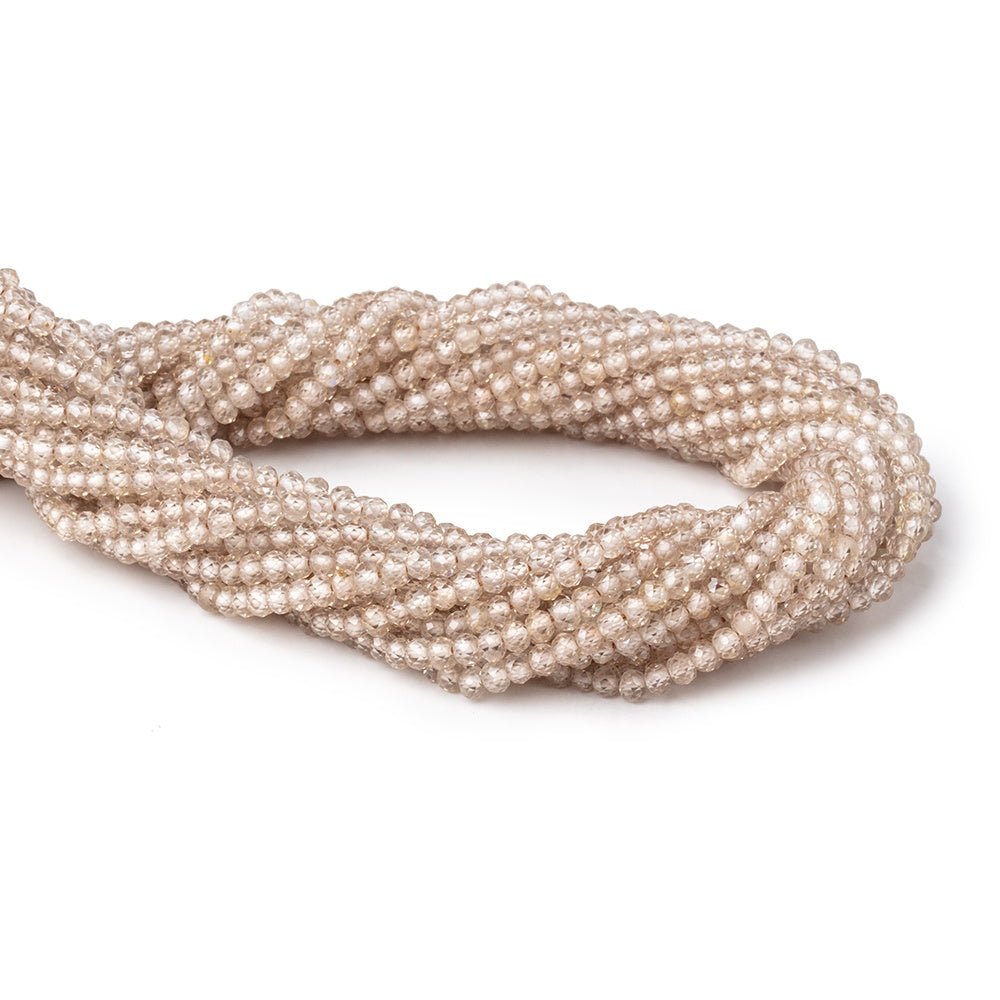 3.4mm Champagne Zircon Micro Faceted Rondelle Beads 12.25 inch 118 pieces AA