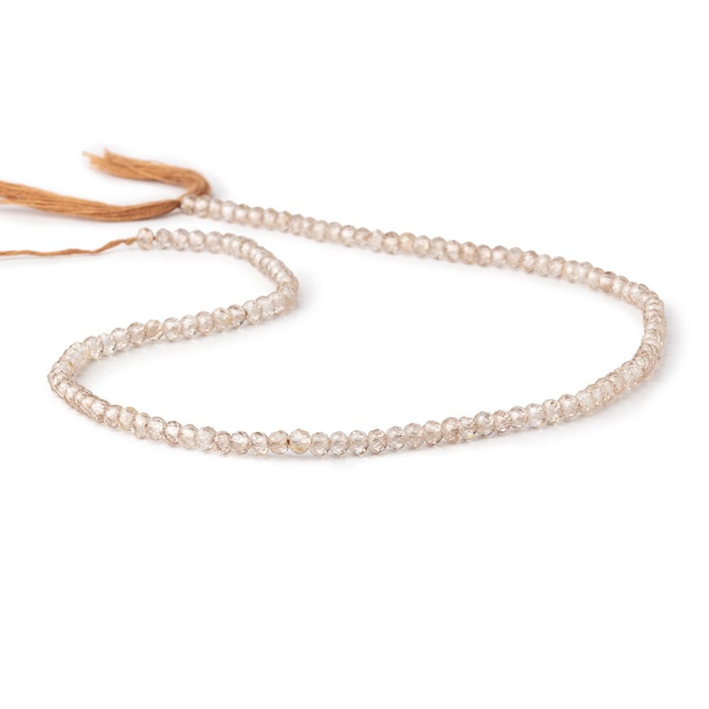 3.4mm Champagne Zircon Micro Faceted Rondelle Beads 12.25 inch 118 pieces AA
