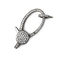 34x15mm Black Gold .925 Silver Pave CZ Lobster Clasp with CZ Ring 1 piece