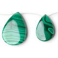 34x25-49x36mm Malachite Plain Pear Briolettes 6 inch 5 Beads